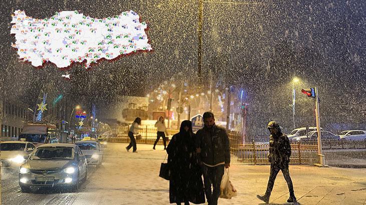 Lapa lapa kar yağdı, Erzurum beyaza büründü! Meteoroloji’den uyarı, yeni harita paylaşıldı